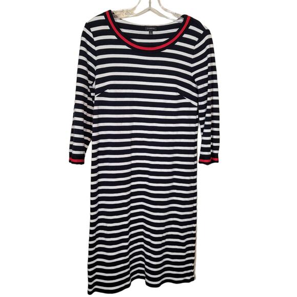 Talbots Dresses & Skirts - Talbots Striped Jersey Knit Dress Blue and White Striped Size Medium Nautical